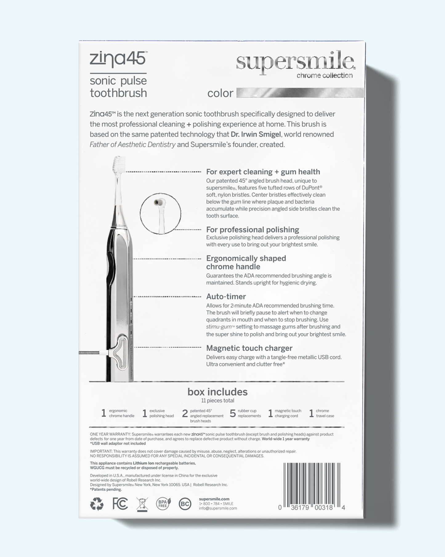 zina45™ sonic toothbrush