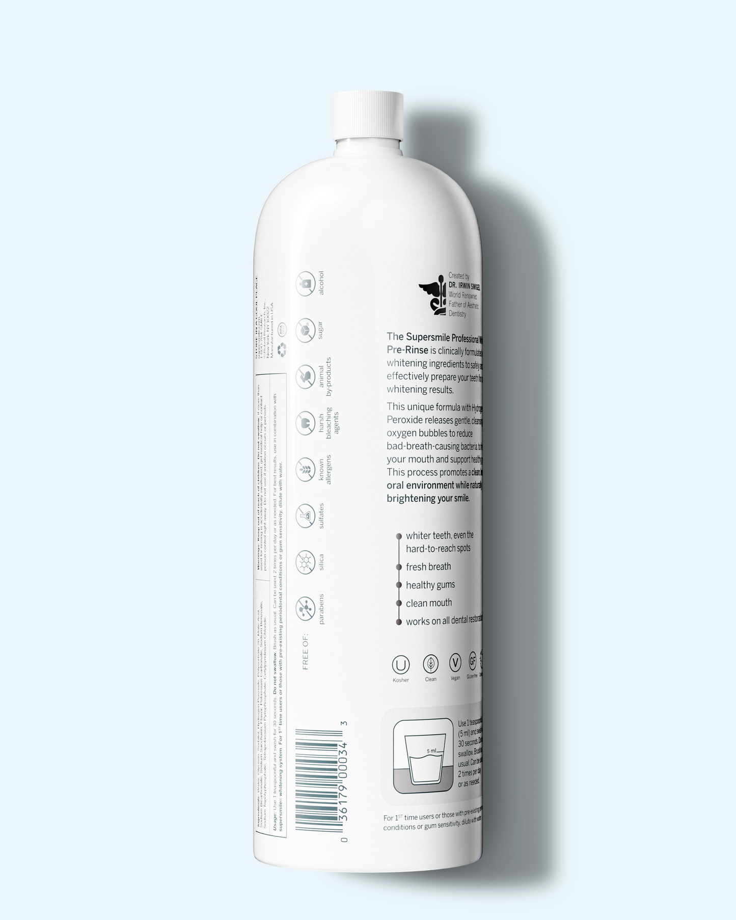 water flosser + whitening pre-rinse