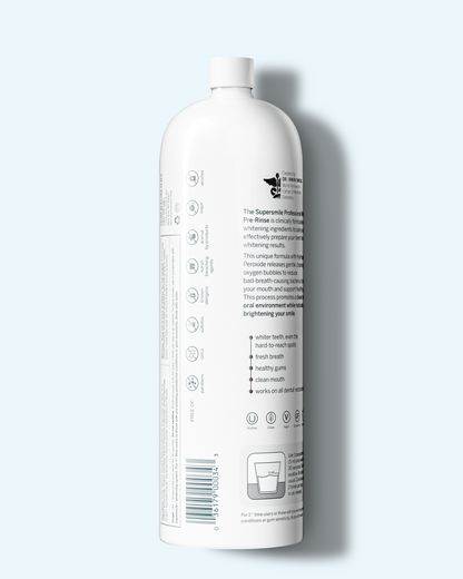 water flosser + whitening pre-rinse